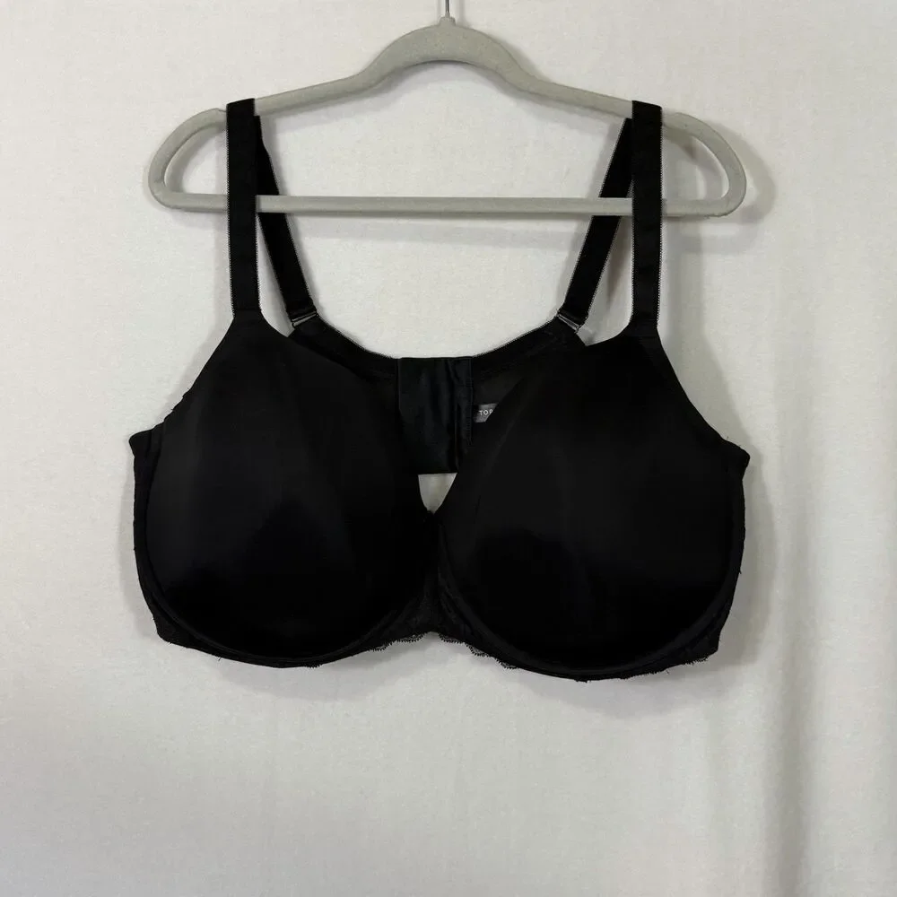 Torrid Curve Black Lightly Lined T-Shirt Underwire Adjustable Straps Bra 48F